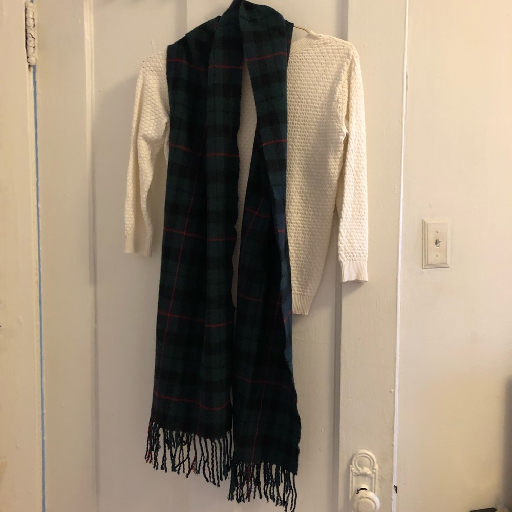 Vintage check Scarf - green, navy and red